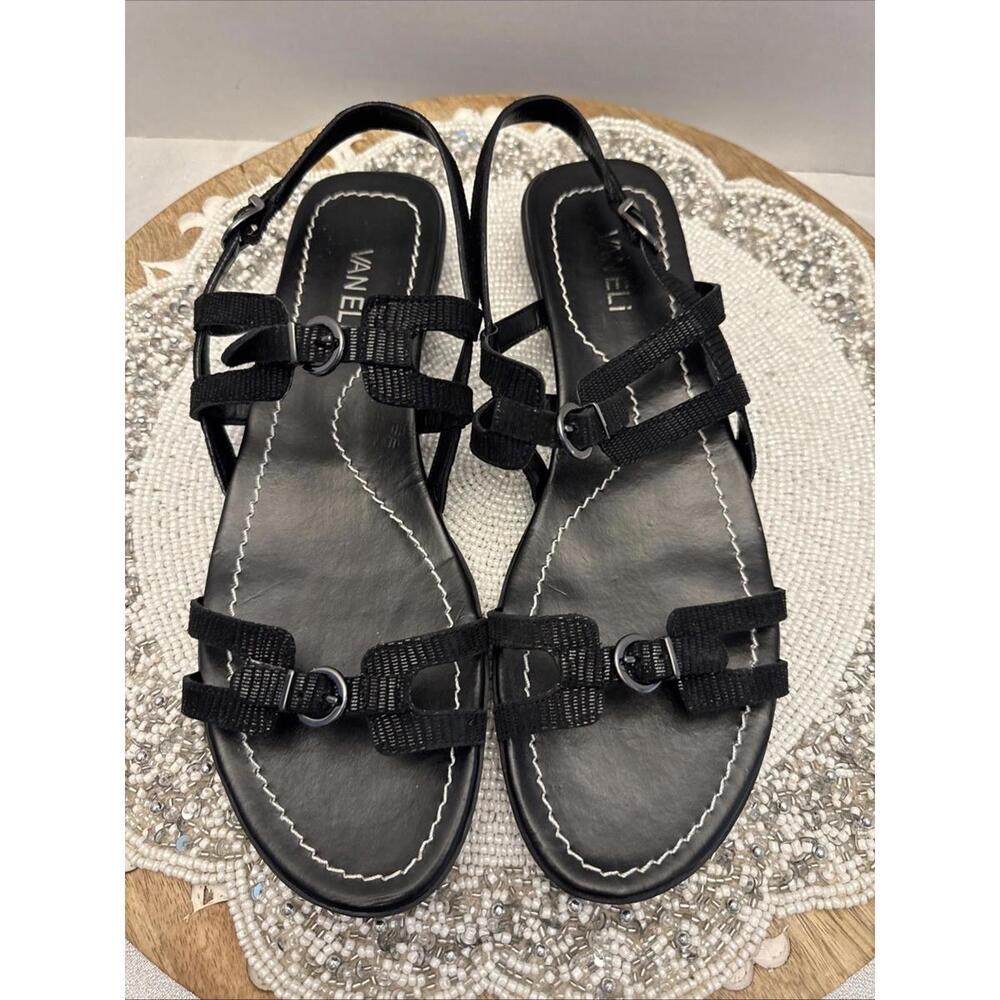 Vaneli Black Strappy Sandals Women’s 10M NWOB